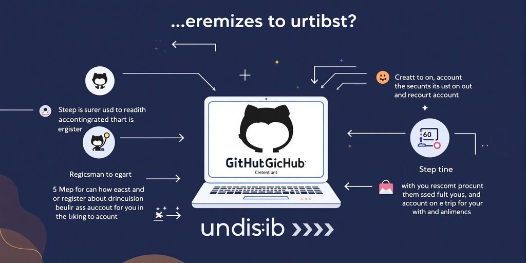 Laptop and GitHub logo illustrating account creation process.