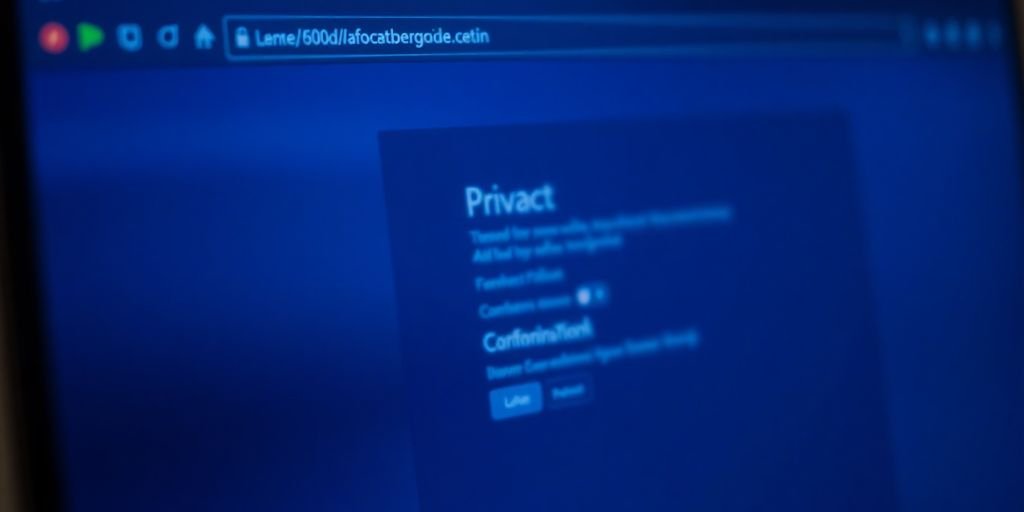 Blurred browser window on a dark screen for privacy.